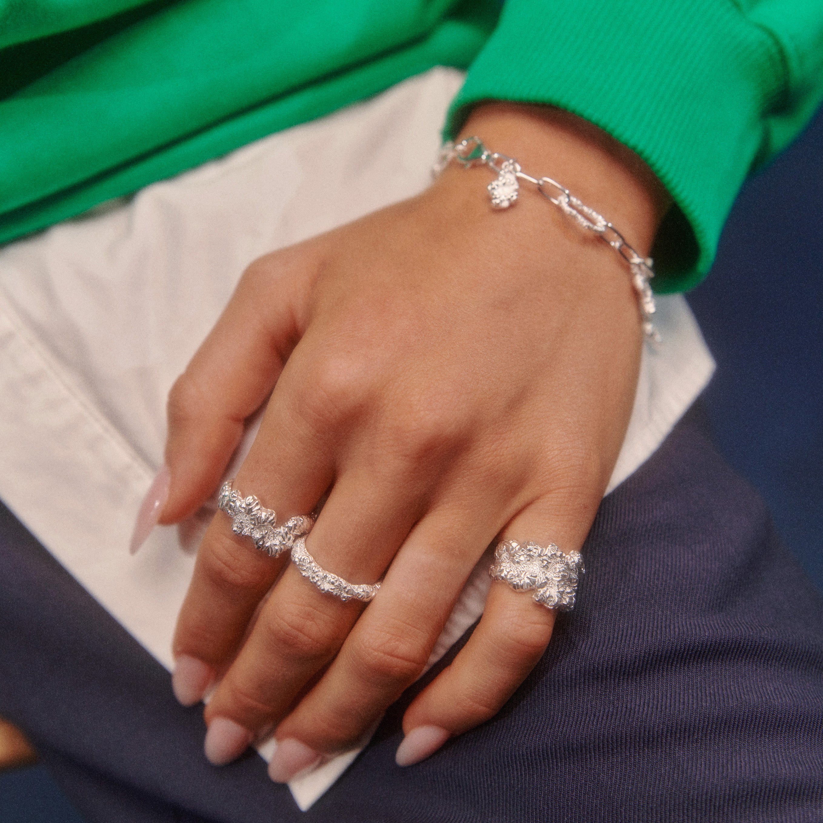 Stacking Crush ring - sølv